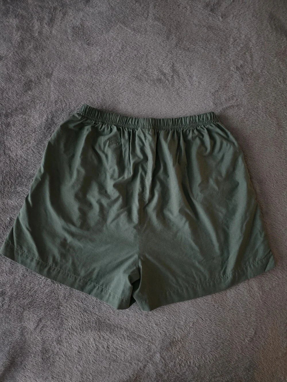 Vintage 90s Adidas Nylon Volley Shorts Olive Green 3-Stripe Men's M ART 275010
